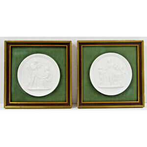 Two Royal Copenhagen Seasons Bisque Wall Hangings Spring and Autumn B&G Denmark